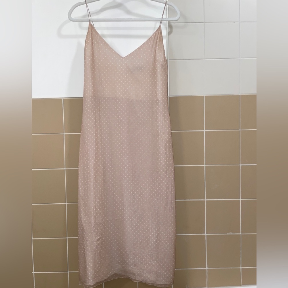 Joseph 100% Silk Elegant Polka Dot Clea Spaghetti Strap Dress Size M